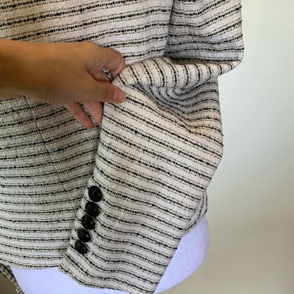 Veronica Beard White and Black Striped Blazer - Picture 10 of 16